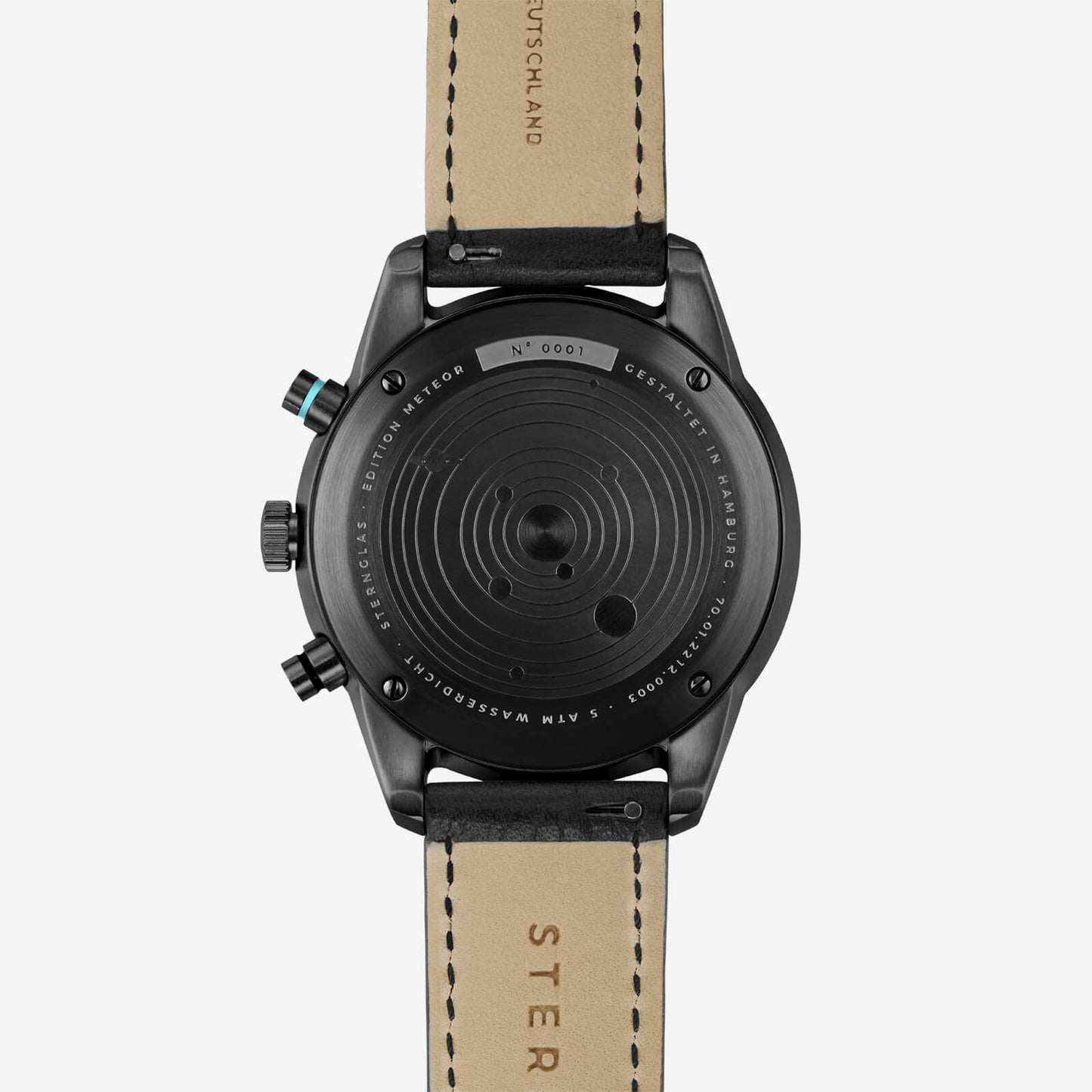 popup|"Solar system" engraving|The case back is decorated with a haptic engraving of our solar system.