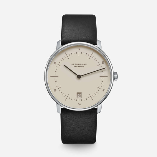 popup|Classic Bauhaus Design|Inspired by the Bauhaus movement of the 1920s, the dial is kept minimalistic and clear. "Form follows function" as they say.